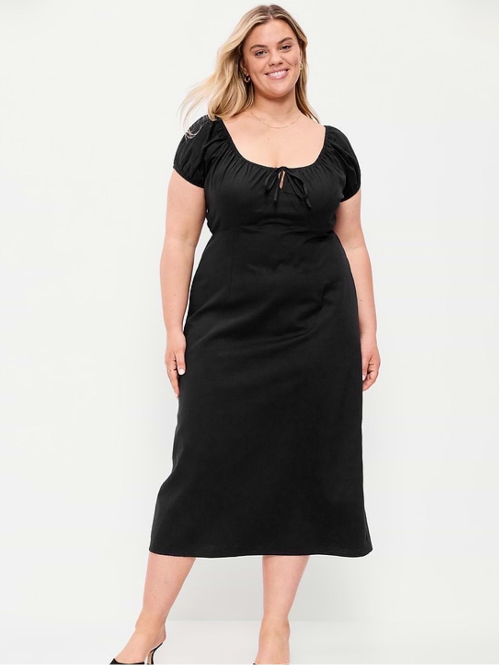 Scoop neck short sleeve midi dress NWT